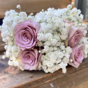 BR10 Bracelets With Purple Roses And Babys Breath 1 300x300