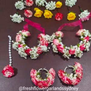 FL01 Full Flower Jewellery Withdouble Toned Pink Roses And Bays Breath 300x300