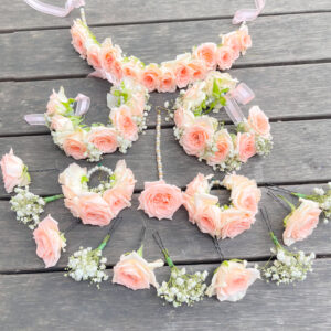 FL02 Full Flower Jewellery With Peach RosesBabys Breath 300x300