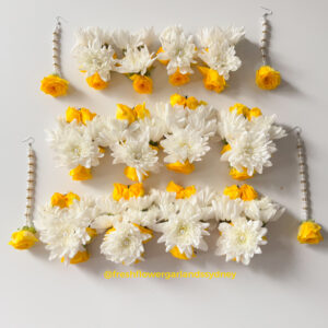 FL23 Earring And Tikaa With White Chrysyellow Roses 300x300