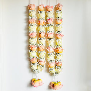 G36 White Peach Roses With Babys Breath For Each Rose 300x300